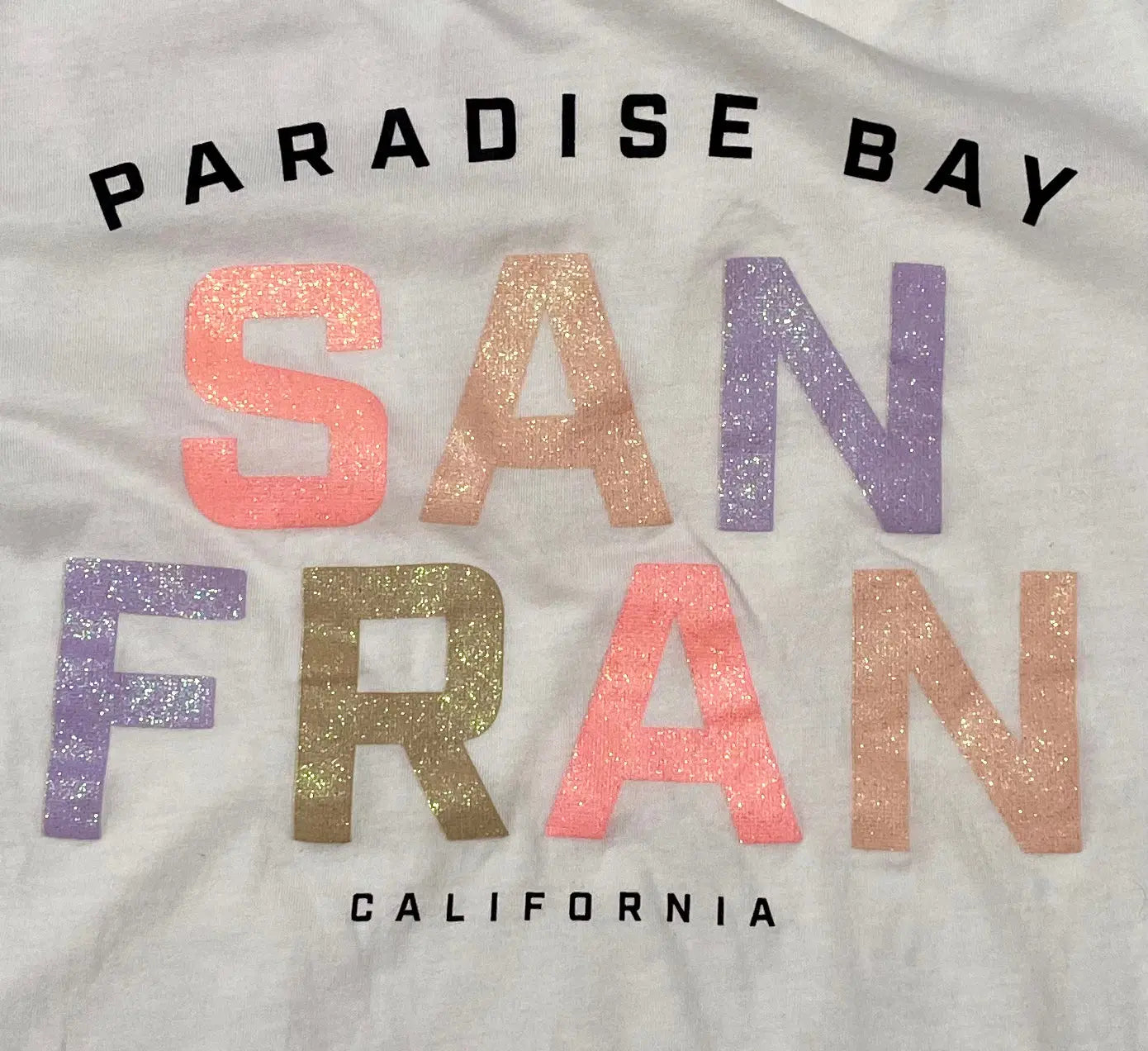 T-shirt Fille Blanc 14 ans - Écritures Colorées Pailletées - Marque H&M H&M