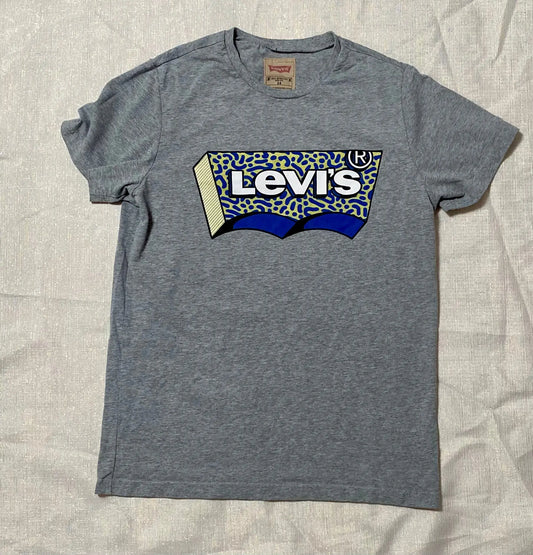 T-shirt Levi's Manches Courtes Mixte, Taille 14 Ans - Gris avec Imprimé Bleu Vert levi's