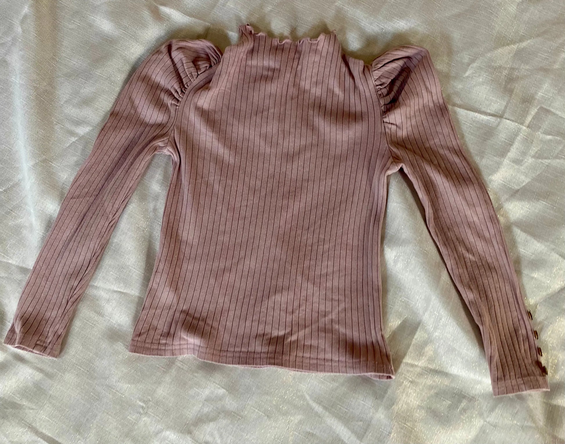 T-shirt Rose Rainuré à Épaulettes Fille 7 ans - Shein shein