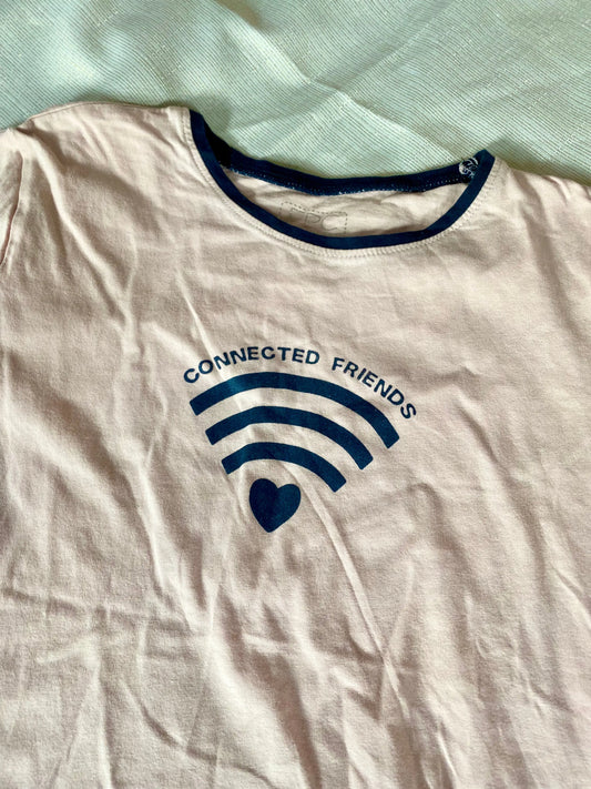 T-shirt Rose à Logo Wifi et Cœur Fille 12 ans - Disticenter districenter
