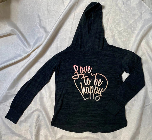T-shirt Style Sweat à Capuche Léger Femme  - Gris Foncé, Taille S la petite friperie