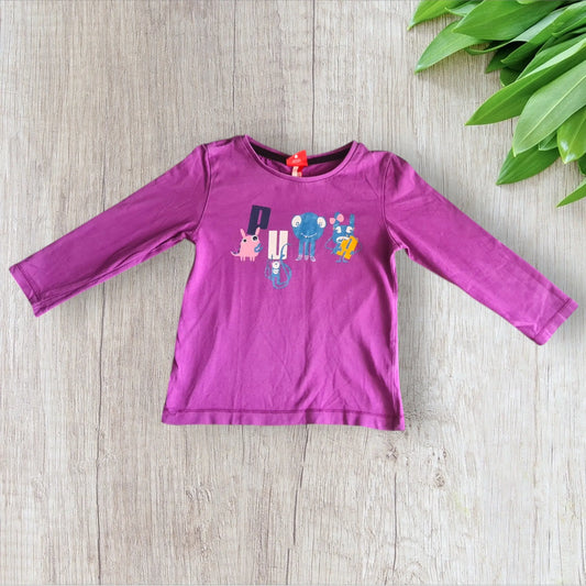 T-shirt fille Puma violet manches longues avec inscription colorée 4 ans