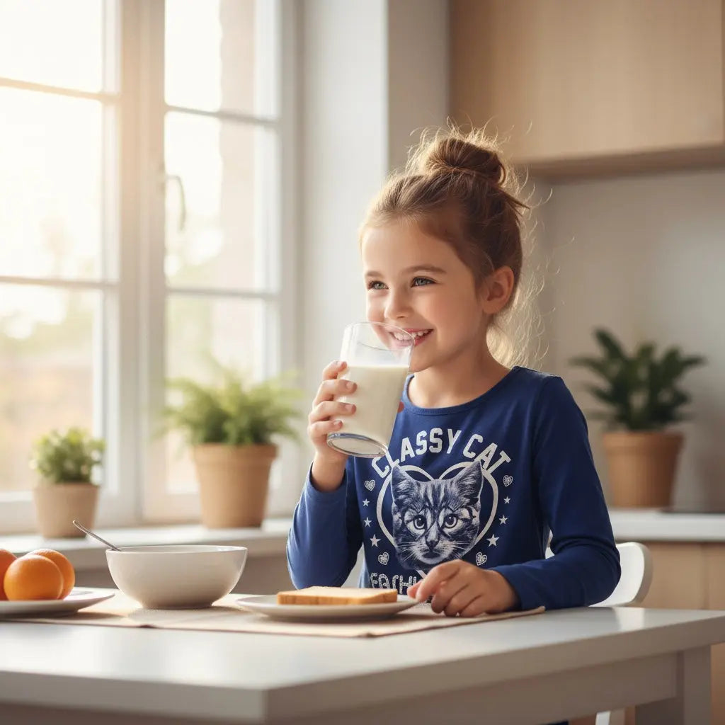 T-shirt fille–4 ans–Bleu marine motif chat à paillettes superU