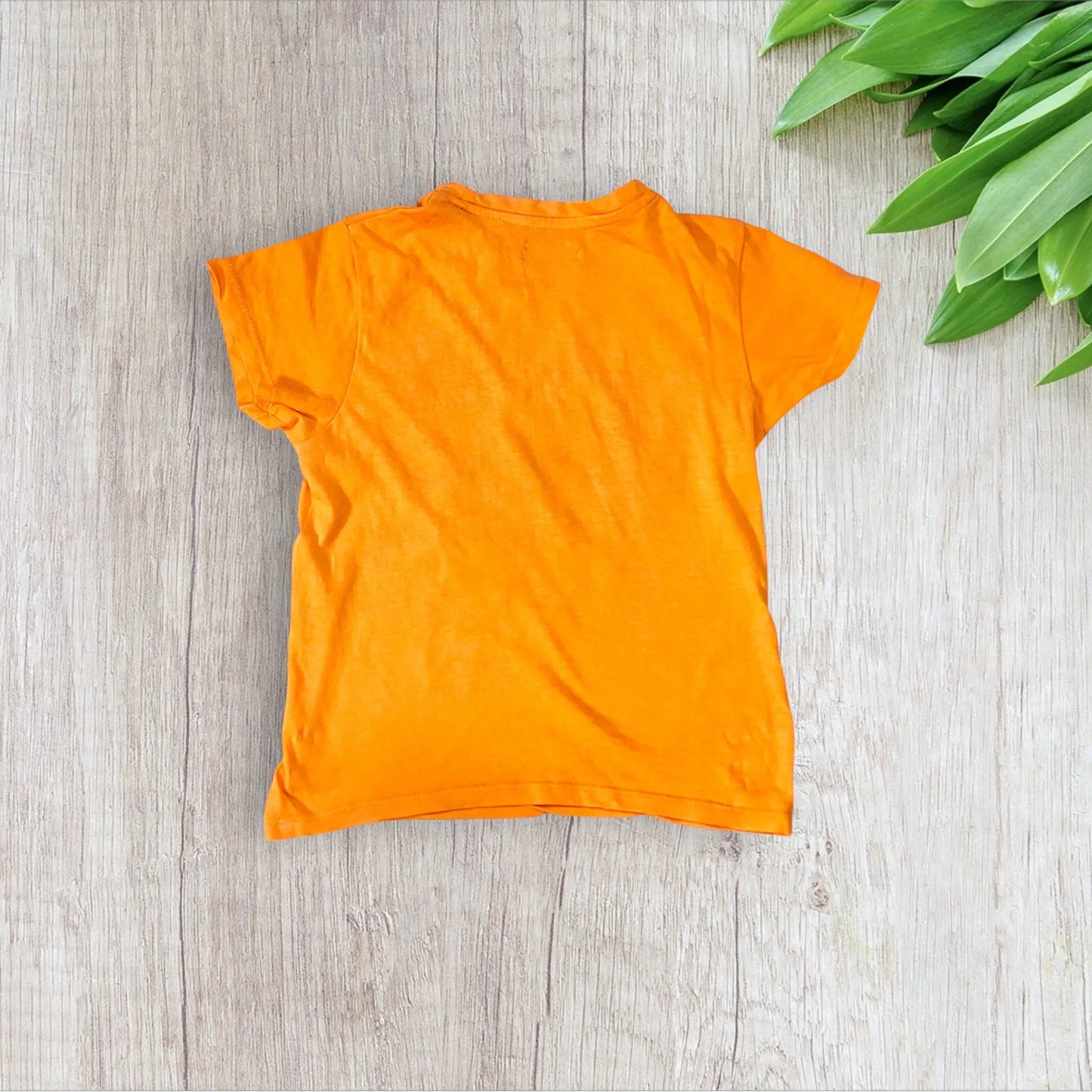 T-shirt garçon orange 5 ans Tissaia – ours baseball bleu marine – très bon état