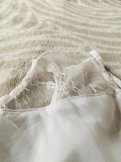 Top Débardeur Femme Blanc à Dentelle et Voile Transparent Taille Unique - Promod promod