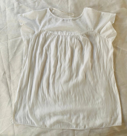 Top Fluide Blanc Femme Taille L Armand Thiery avec Perles Argentées Armand Thiery