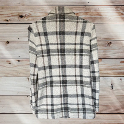 Veste Femme Taille S Promod - Style Bûcheron Tartan Blanc Cassé, Noir & Marron promod