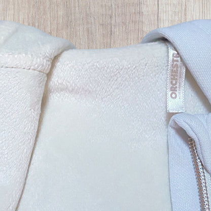 Veste bébé fille Orchestra 9 mois blanche et dorée avec capuche et poches cœur