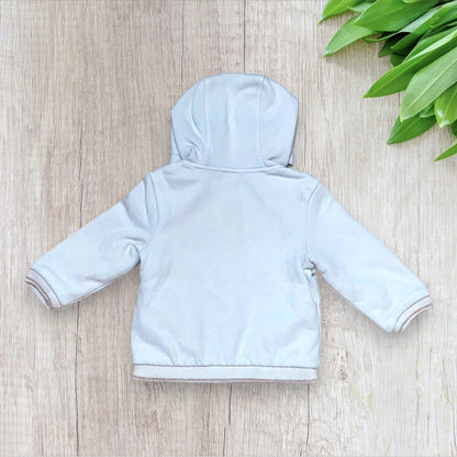 Veste bébé fille Orchestra 9 mois blanche et dorée avec capuche et poches cœur