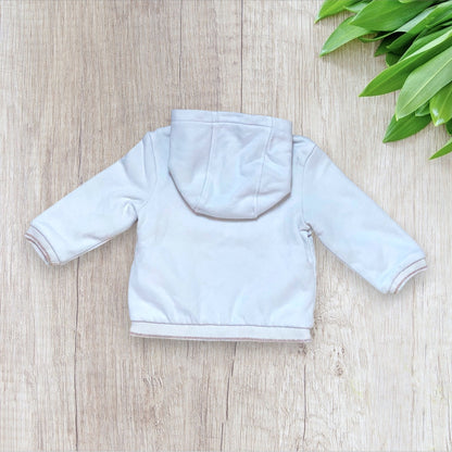 Veste bébé fille Orchestra 9 mois blanche et dorée avec capuche et poches cœur