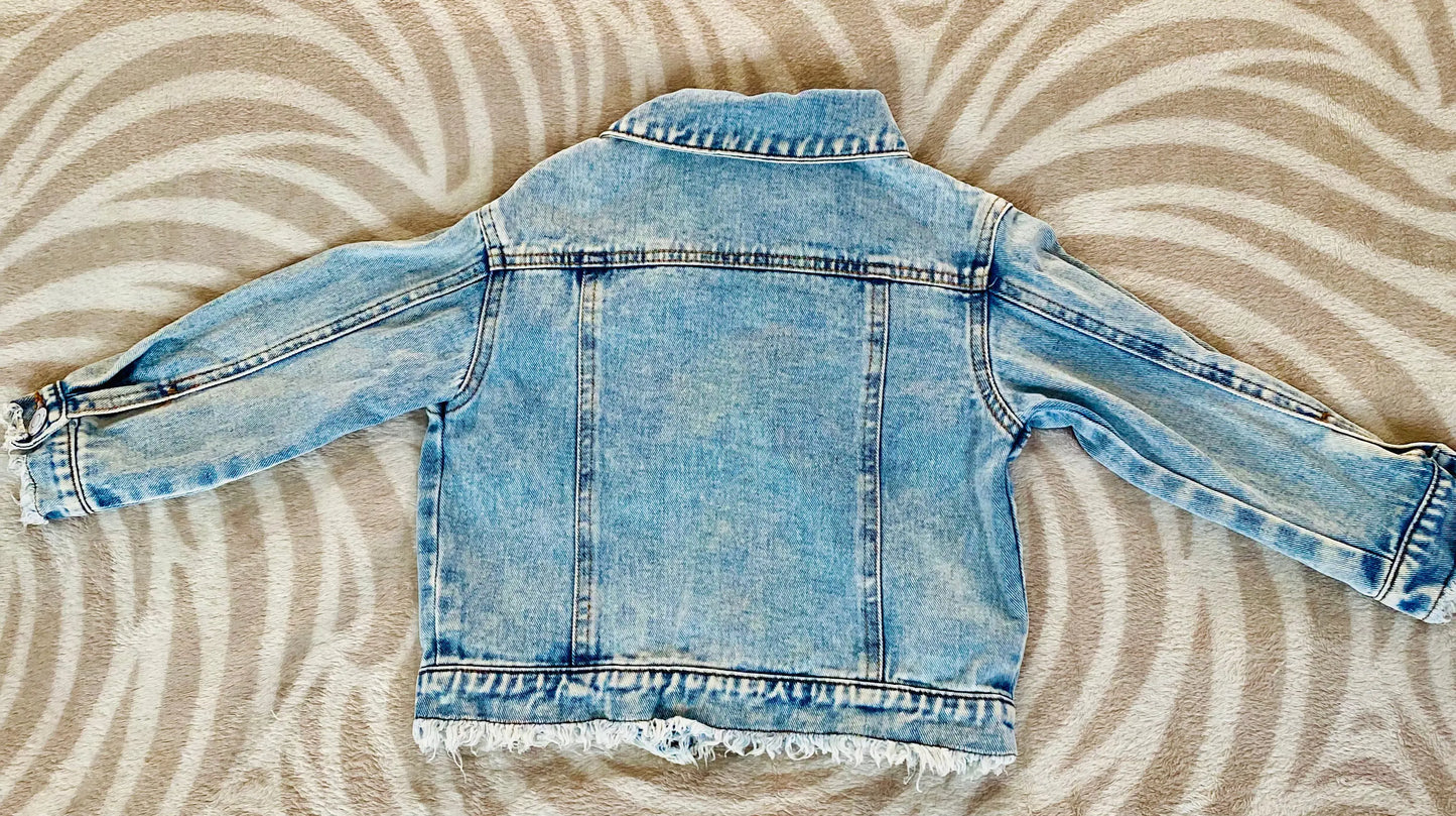 Veste en Jean Déchiré Effiloché Garçon 4 Ans avec Boutons Blancs - Shein shein