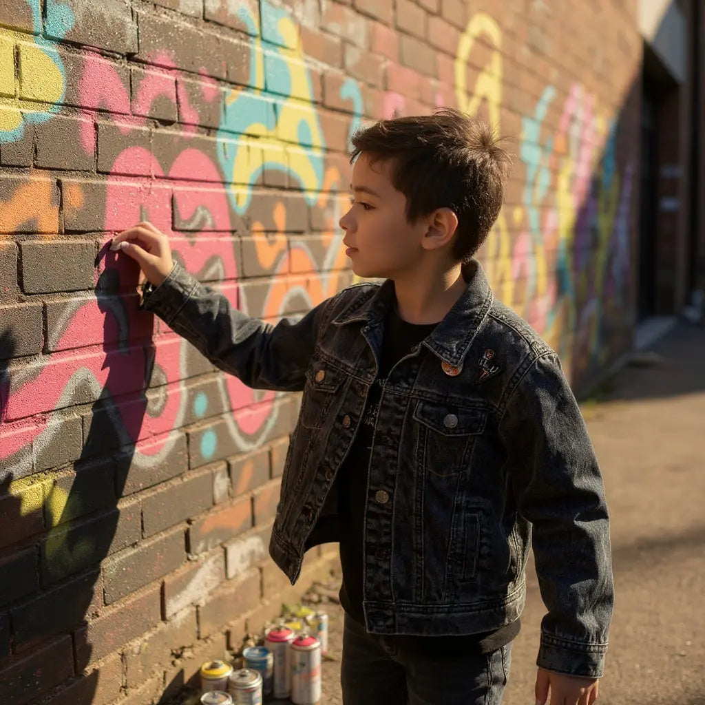 Veste en jean garçon LuluCastagnette – 8 ans – Noir vieilli – Très bon état lulucastagnette
