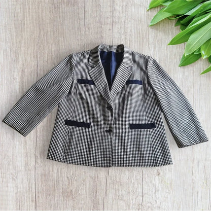 Veste femme à carreaux noir et blanc, taille S, très bon état