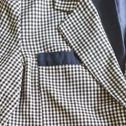 Veste femme à carreaux noir et blanc, taille S, très bon état