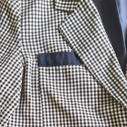 Veste femme à carreaux noir et blanc, taille S, très bon état