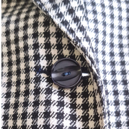 Veste femme à carreaux noir et blanc, taille S, très bon état
