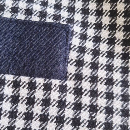 Veste femme à carreaux noir et blanc, taille S, très bon état