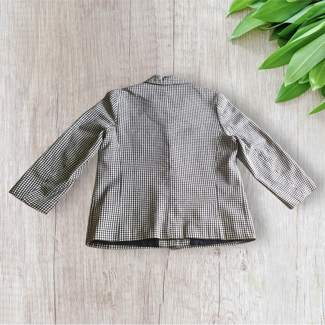 Veste femme à carreaux noir et blanc, taille S, très bon état