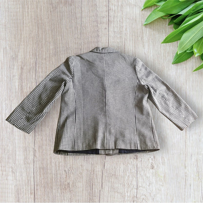 Veste femme à carreaux noir et blanc, taille S, très bon état