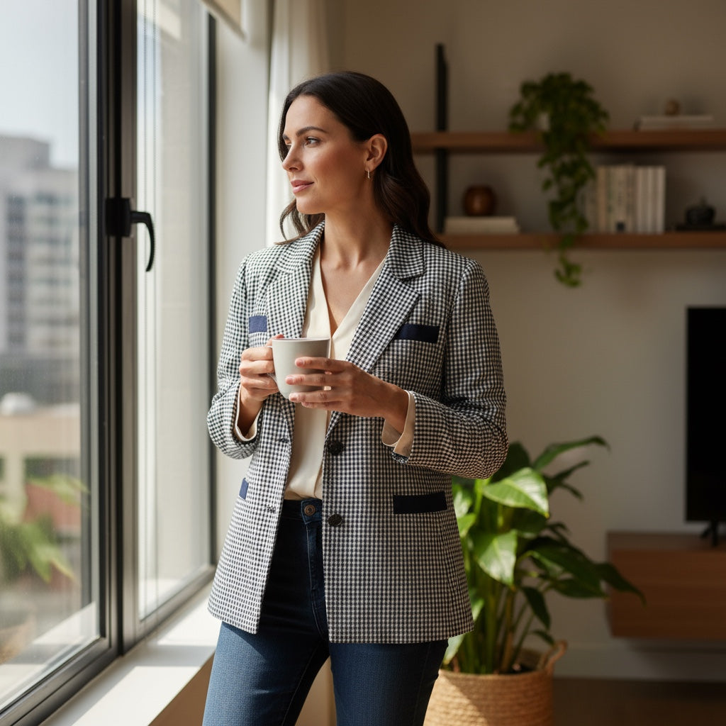 Veste femme à carreaux - Taille S la petite friperie