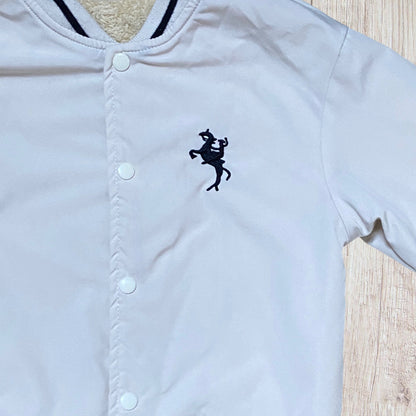 Veste garçon Shein 5 ans style Teddy crème et noir avec intérieur fausse fourrure et logo brodé