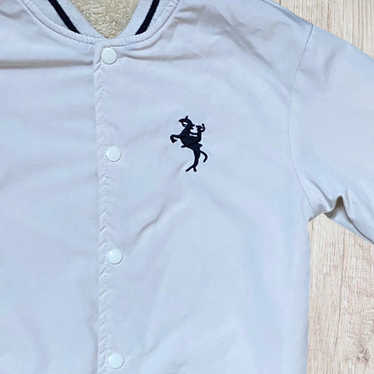 Veste garçon Shein 5 ans style Teddy crème et noir avec intérieur fausse fourrure et logo brodé