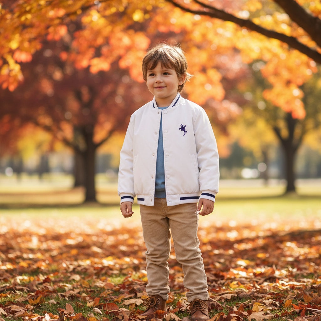 Veste garçon Shein 5 ans style Teddy crème et noir avec intérieur fausse fourrure et logo brodé