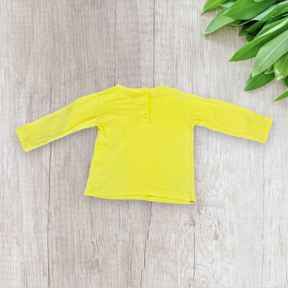 T-shirt jaune manches longues avec motif nounours rose festif - Super U