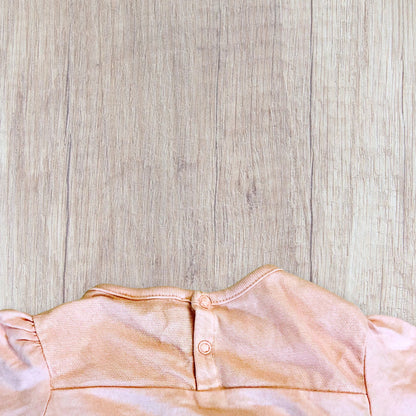 T-shirt Bébé Fille 6Mois Rose Pâle avec Forêt et Animaux - Mes Petits Cailloux