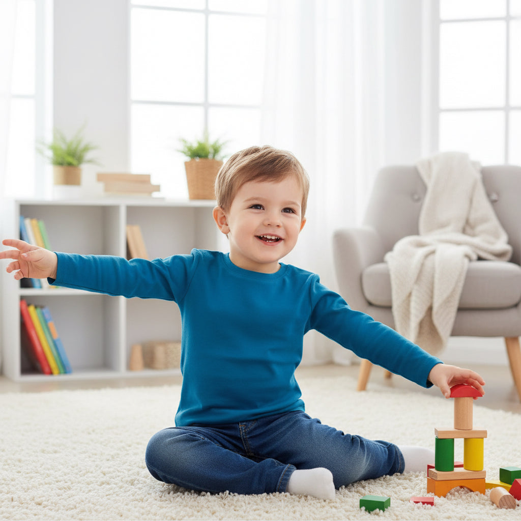 T-shirt 3 Ans C&A - Bleu Canard Épais