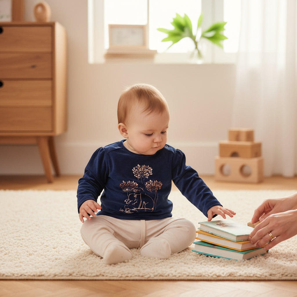 T-shirt bébé fille bleu marine - 3 mois - Bébé 9