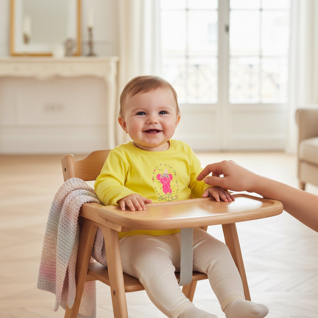T-shirt jaune manches longues avec motif nounours rose festif - Super U