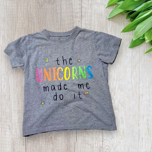 T-shirt Fille Gris Multicolore à Manches Courtes, Taille 10-11 Ans -Babou