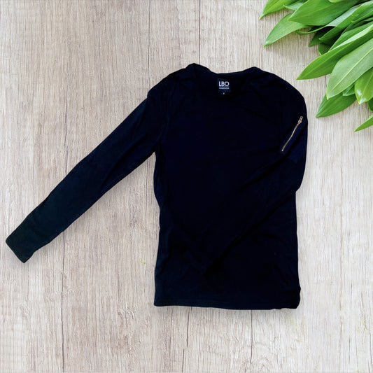 T-shirt Manche Longue Homme Taille S La Boutique Officielle - Noir avec Poche à Fermeture Éclair